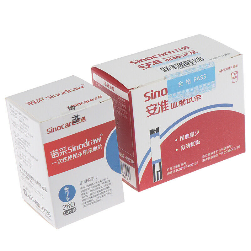 Diabetic Blood Glucose Test Strips 50 pcs + Test Paper 50 pcs Lancets Needles 3C