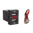 Dual USB Charger 2 Port 5V Fast Charging Power Adapter w/Voltmeter (Red)