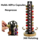 40 Cups Coffee Pods Holder Rotating Rack Coffee Capsule StandB Hn