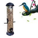Hanging Wild Bird Feeder, Waterproof Tube Bird Feeder with Roof Garden Yard