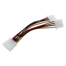 Computer Molex 6 Inches 4 Pin Power Supply Y Splitter Cable,1 Male to 2 Fem