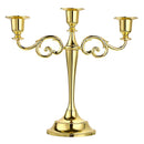 European 3 Arms Candelabra Candle Holder for Decoration  Golden