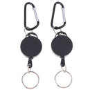 2Pcs Retractable Key Chain Reel Recoil Pull Badge Reel with 68cm Key Ring Ro FT