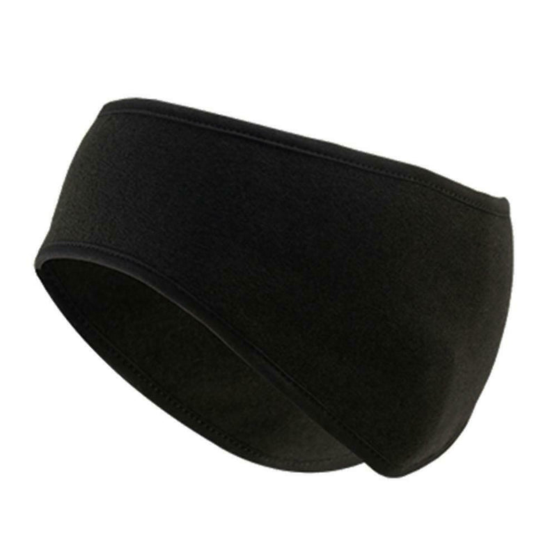 Outdoor Fleece Ponytail Headband Yoga Running Fitness Sweatband (Black) A