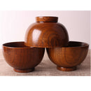 2x Japanese Style Wooden Kids Soup Bowl Snack Container Food Serving Bowl