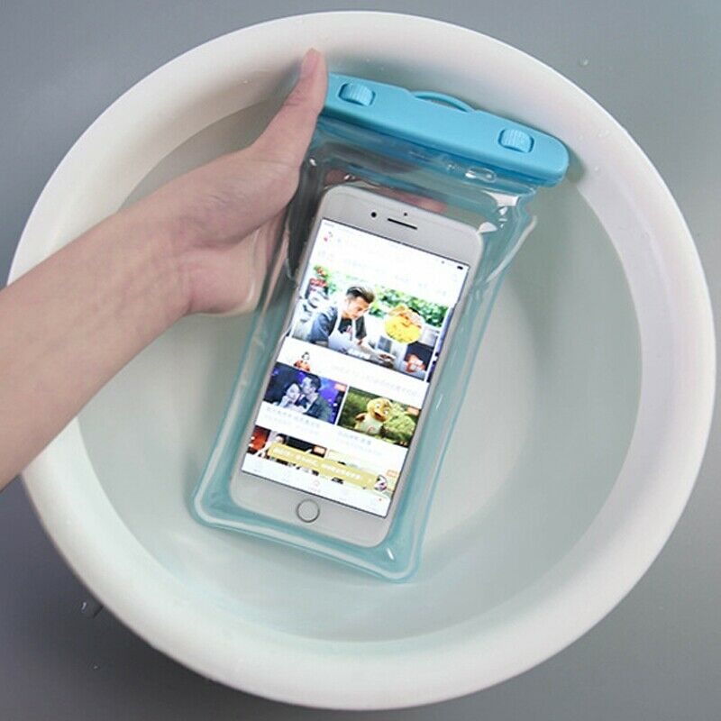 Hot spring swimming touch screen mobile phone waterproof bag (blue) D7S7