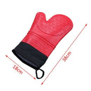 Silicone Oven Mitt Cooking Mitt with Extra Long Canvas Stitching Glove Heat