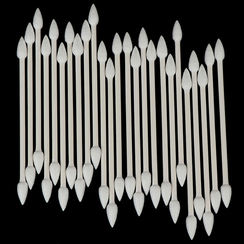 25Pcs Cotton Disposable Stick Cleaning Tool For Earphone Charge OZ