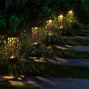 2pcs Warm Light Solar LED Net Cover Light Outdoor Waterproof Ground Lamp