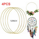 4pcs 12" Dream Catcher Dreamcatcher Wind Chime Material Metal Rings Hoops