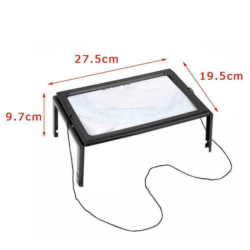 Full Page 3x Magnifier With LED Light Magnifying Glass Aid Lens Reading Boo Y0K4