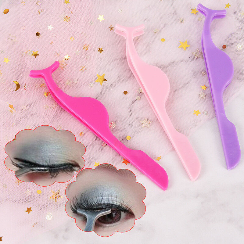 Plastic Eyelashes Extension Tweezers Auxiliary Clamp Clips Eye Lash Makeup To Kw