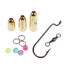 1 Set Assorted Fishing Accessories Kit Tackle Box Hooks Copper Brass Sinker