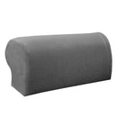 6Pcs Grey Elastic Sofa Armrest Covers Armchair Slipcovers Protector