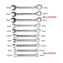 10Pcs/Set Mini Combination Wrench Spanner Set 4-11mm New w/Hook Small Metri X8Y7