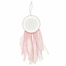Bohemia Pink Ribbon Lace Dream Catcher Home Wall Hanging Decor Pink+white