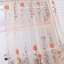 2 x 1M Jacinth Rose Tulle Voile Window Curtain Drape Panel Scraf Valance Sheer