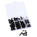 158Pcs Motorcycle Aluminum Complete Fairing Bolt Kit Bodywork Screws Nuts Black