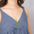 DIY Full Drill Diamond Painting Christmas Tree Keychain Necklace Pendants