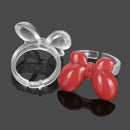 50pcs/set Butterfly Nail Polish Display False Nails Ring Tool (Transparent)