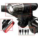 USB Rechargeable MTB Bike Headlamp Tail Lights Cycling Warning Safety