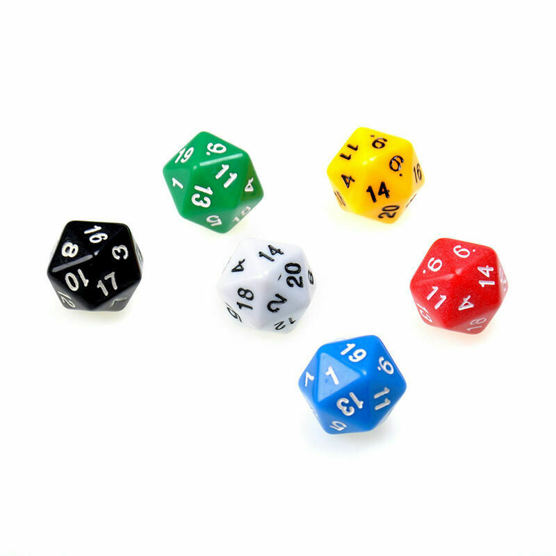 D20 Gaming Dice Twenty Sided Die RPG D&D Six Opaque Color Random New. Hot F J5G9