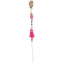 Wooden Dummy Clip Chain Pacifier Clip Holder Baby Gift Shower Rose Red