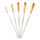 5 Pieces Art Paint Brush Set Flat Angular for Oil, Watercolor, Acrylic, Craft,