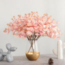 19inch Artificial Eucalyptus Leaves Branch Silk Leaves Green Wedding Decor Pink