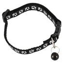 Adjustable neckband dog puppies dog collar with bells, black X3R4