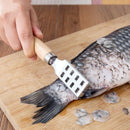 Stainless Steel Fish Scraping Scale Shaver With Wood Handle Fish Cleaning K A8L2