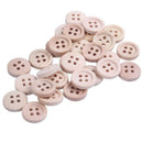 50 Pcs Mixed Wooden Buttons Natural Color Round 4-Holes Sewing Scrapbooking