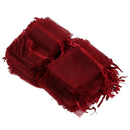 100 Organza Bags Wedding Favour Bags Candy Pouches(Wine Red)