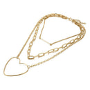 Multi-layer Love Heart Pendant Necklace Simple Clavicle Chain Women Jewelry