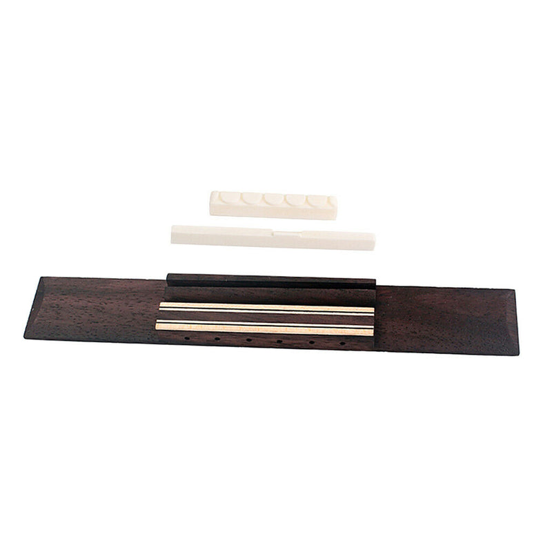 1 Set Rosewood Guitar Bridge & Slotted Bone Saddle Nut for Classical Guitar
