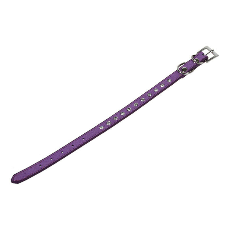 Necklace Collars Purple PU Leather XS For Pet Dog