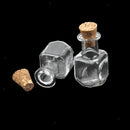 Mini Glass Cork Bottle Square Cubic Jars Vials Wish Bottle Love Note 10Pc