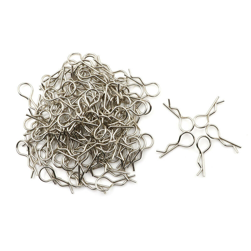 100pcs Stainless Steel Body Clips Pin Shell For 1/10 1/16 RC CAR  HSP  3C