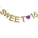 1 Set Glitter 16th Happy Birthday Garland Girls Sweet 16 Banner Hanging Deco Gw