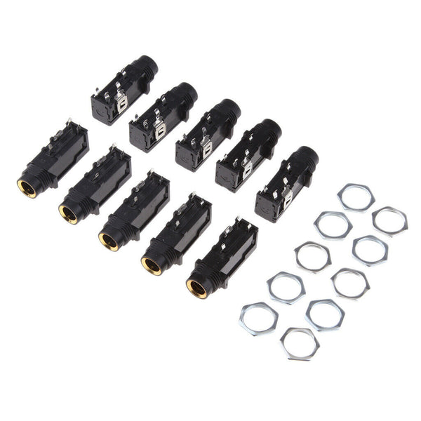 10 Pieces NEW 6.35MM 1/4 inch Mono Female Jack Plug Connector