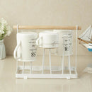 Japanese Cup Holder Metal Mug Rack Kitchen Display Storage Stand 6 Cup Rack