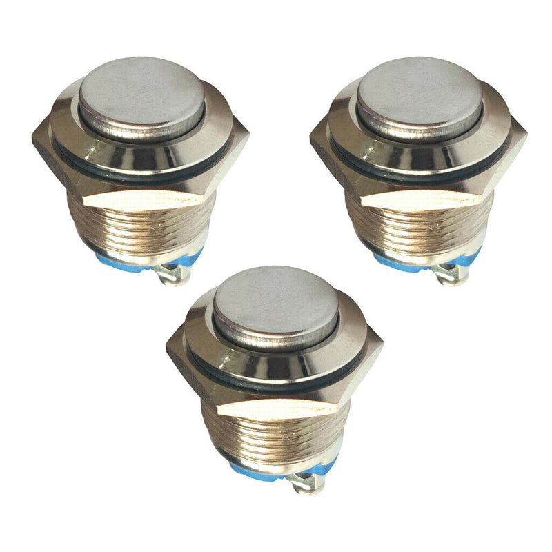 5 Pieces 16mm High Round Metal Push Button Switch Momentary Reset Copper Contact