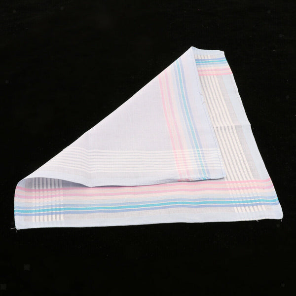 12 Pieces Fashion Classic Womens Pocket Handkerchief Kerchief Jacquard - 100%