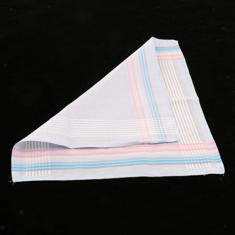 12 Pieces Fashion Classic Womens Pocket Handkerchief Kerchief Jacquard - 100%