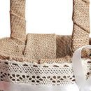 Women Wedding Flower Basket Rustic Lace Purfle Knot Bridal Basket Girl'S Fl