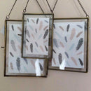 Metal & Glass Hanging Photo Frame Portrait & Landscape & Specimen 16x14cm
