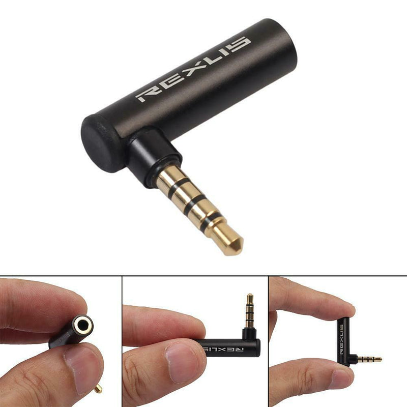 90 Degree Right Angled Audio Adapter Audio Microphone Jack Stereo Plug Connector