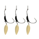 3 Pieces Metal Jig Baits Hard Fishing Lure Baits with Spoon Haken Hooks Tool