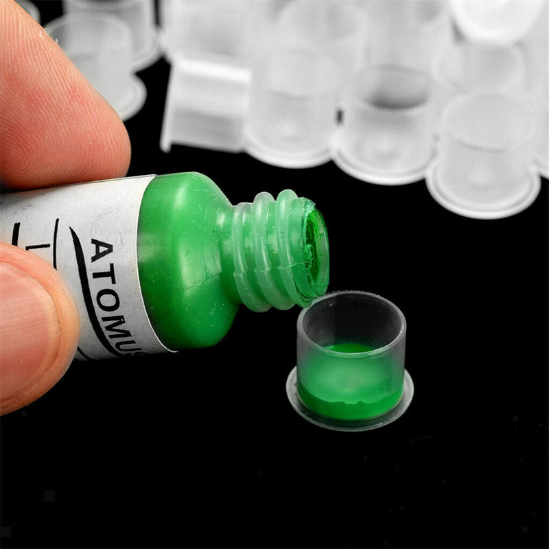 Disposable Lot Tattoo Ink Caps Cups Pigment Holder Caps with Cup Base 500pcs