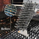 Three-Headed Spring Barbecue Brush With Scraper Barbecue Cleaning Brush